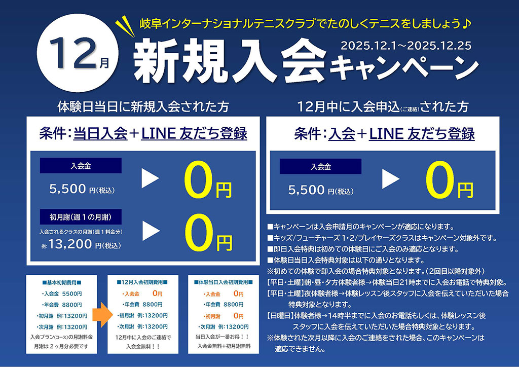 入会キャンペーン
